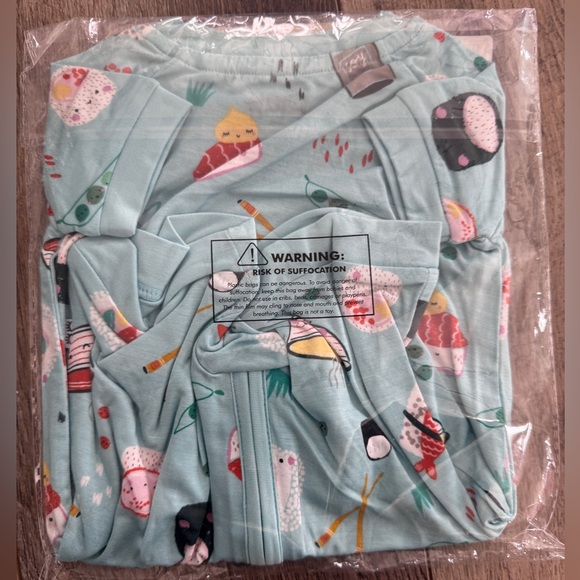 🍣 Sushi Zippy Shorty Little Sleepies Bamboo PJ One Piece Baby 3-6 Months NEW - Picture 7 of 7